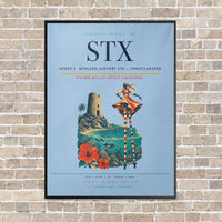 Thumbnail for Henry E. Rohlsen Airport STX — Christiansted vertical canvas print - framed - light blue background