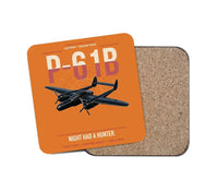 Thumbnail for P-61B Black Widow design on orange 1 piece coaster