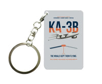 Thumbnail for KA-3B Skywarrior design on light gray designed key chain, double-side print