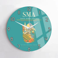 Thumbnail for Santa Maria Airport (SMA) design on turquoise no frame wall clock
