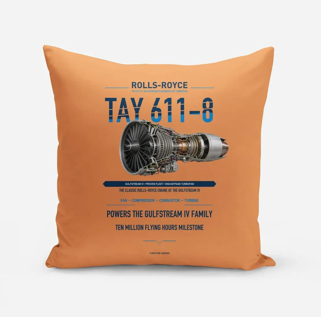 TAY 611-8 design on orange pillow
