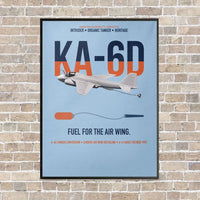 Thumbnail for KA-6D Intruder vertical canvas print - framed - light blue background