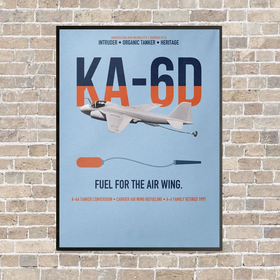 KA-6D Intruder vertical canvas print - framed - light blue background
