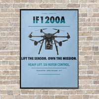 Thumbnail for Inspired Flight IF1200A vertical canvas print - framed - light blue background