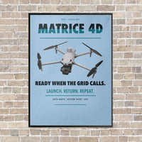 Thumbnail for DJI Matrice 4D vertical canvas print - framed - light blue background