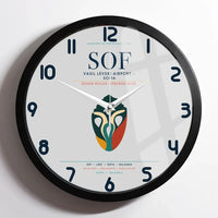 Thumbnail for Vasil Levski Airport – Sofia (SOF) design on light gray framed wall clock