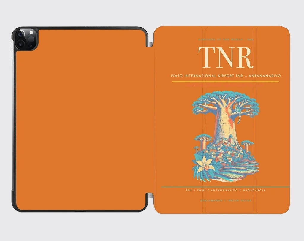 Ivato International Airport (TNR) design on orange ipad tablet case