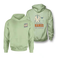Thumbnail for SIGNAL 306 - The Uniform Hangs The Wings Stay - Double-Side Hoodie design on light green double side hoodie