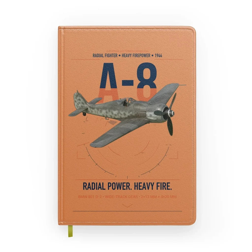 Focke-Wulf Fw 190A-8 design on orange notebook
