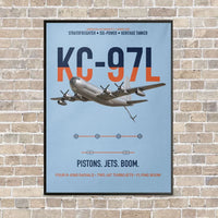 Thumbnail for KC-97L STRATOFREIGHTER vertical canvas print - framed - light blue background