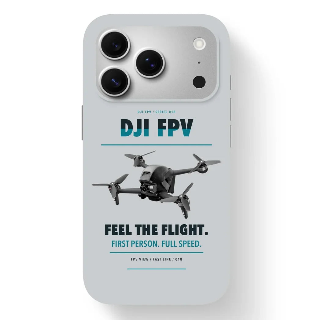 DJI FPV Case design on light gray iphone case