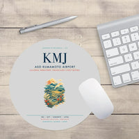 Thumbnail for Aso Kumamoto Airport (KMJ) design on light gray round mouse pad