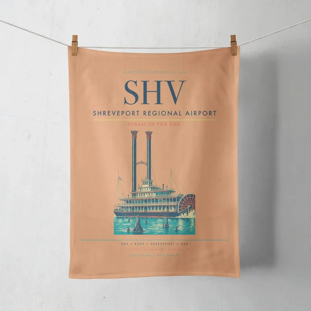 Shreveport Regional Airport (SHV) design on orange towel