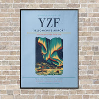 Thumbnail for Yellowknife Airport YZF vertical canvas print - framed - light blue background