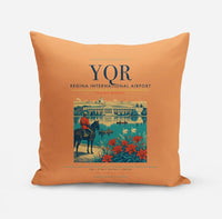Thumbnail for Regina International Airport (YQR) design on orange pillow
