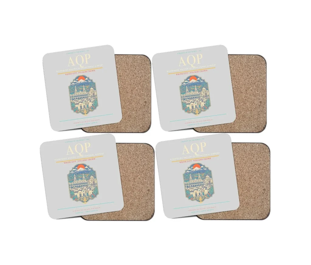 Rodriguez Ballon International Airport AQP Coaster 4-Pieces-Set - Light Gray