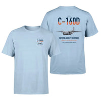Thumbnail for Transall C-160D design on light blue double-side t-shirt, double-side print