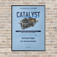 Thumbnail for CATALYST vertical canvas print - framed - light blue background