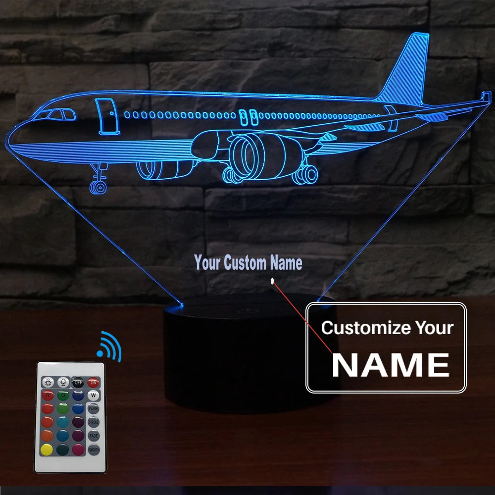 Customisable Airbus A320 3D Lamp - view 10