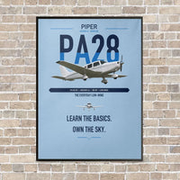 Thumbnail for Piper PA-28-181 Archer LX vertical canvas print - framed - light blue background