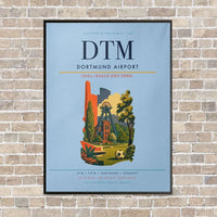 Thumbnail for Dortmund Airport DTM vertical canvas print - framed - light blue background