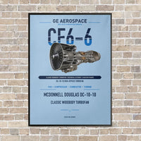 Thumbnail for CF6-6 vertical canvas print - framed - light blue background