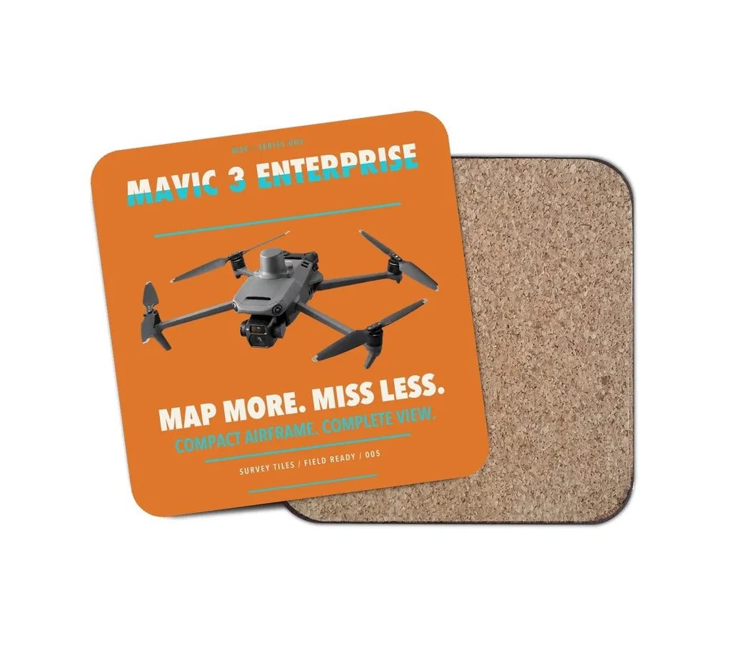 DJI Mavic 3 Enterprise design on orange 1 piece coaster