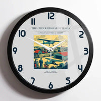 Thumbnail for VINTAGE G4201 - The Checkerboard Fields - Designed Wall Clocks design on lightgray framed