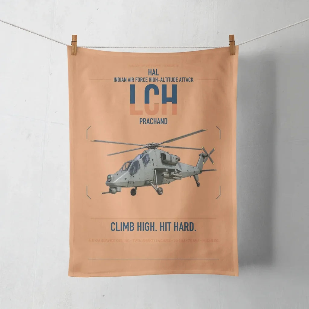 HAL LCH Prachand design on orange towel