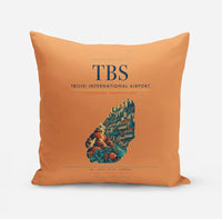 Thumbnail for Tbilisi International Airport (TBS) design on orange pillow