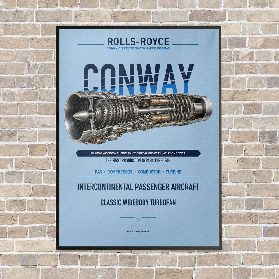 CONWAY vertical canvas print - framed - light blue background