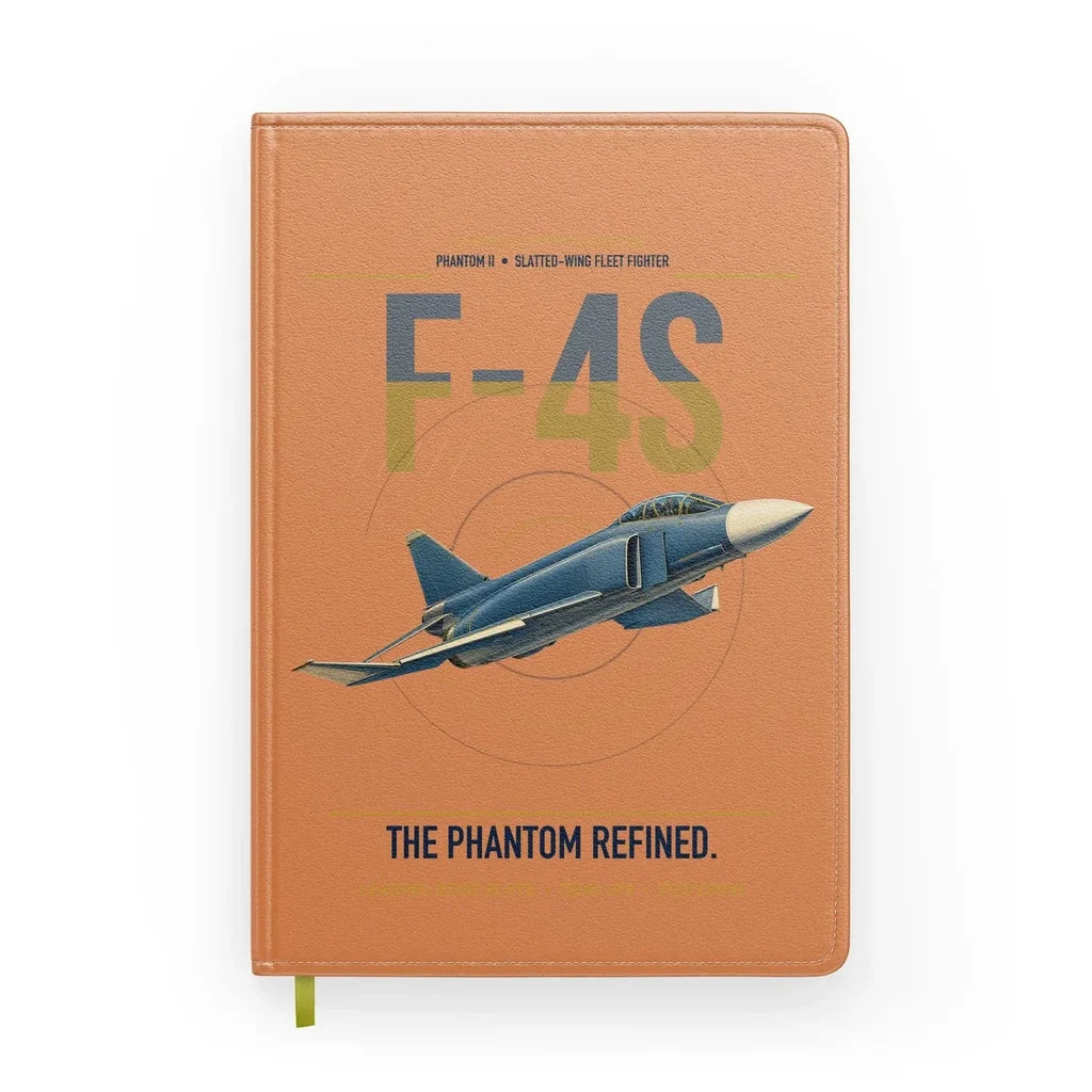 F-4S Phantom II design on orange notebook