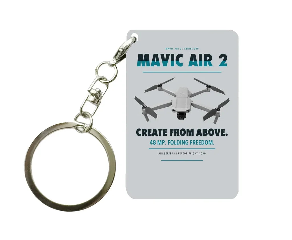 DJI Mavic Air 2 Key Chain design on light gray key chain