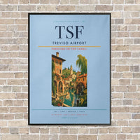 Thumbnail for Treviso Airport TSF vertical canvas print - framed - light blue background