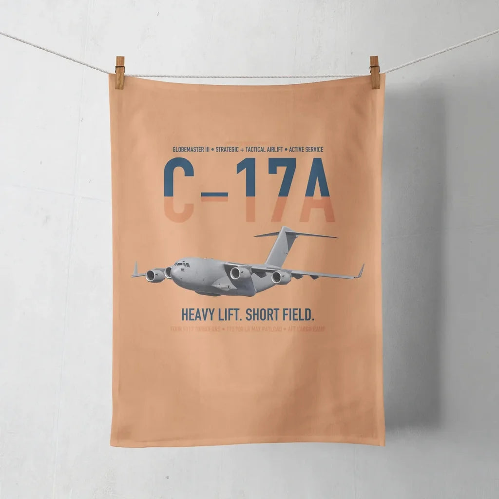 C-17A Globemaster III design on orange towel