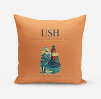 Thumbnail for Malvinas Argentinas International Airport (USH) design on orange pillow
