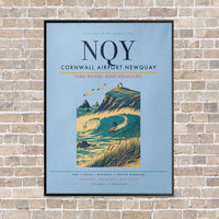 Thumbnail for Cornwall Airport Newquay NQY vertical canvas print - framed - light blue background