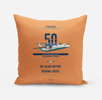 Thumbnail for Fokker 50 design on orange pillow