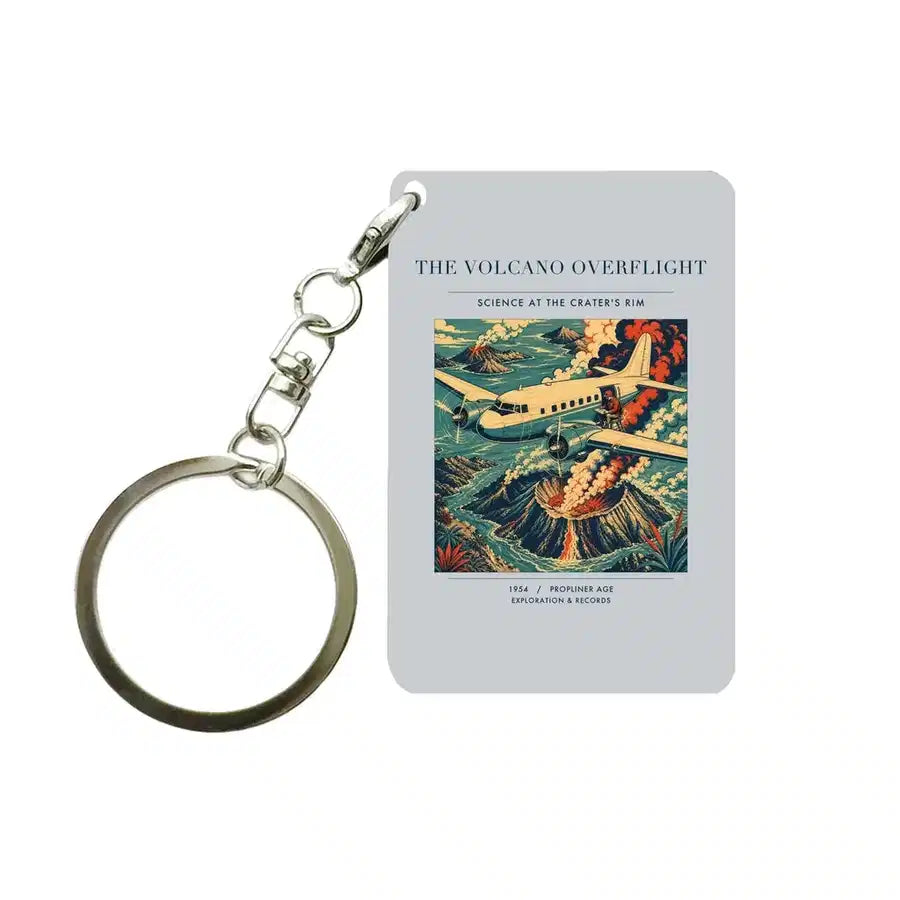VINTAGE G4206 - The Volcano Overflight - Designed Key Chain design on lightgray