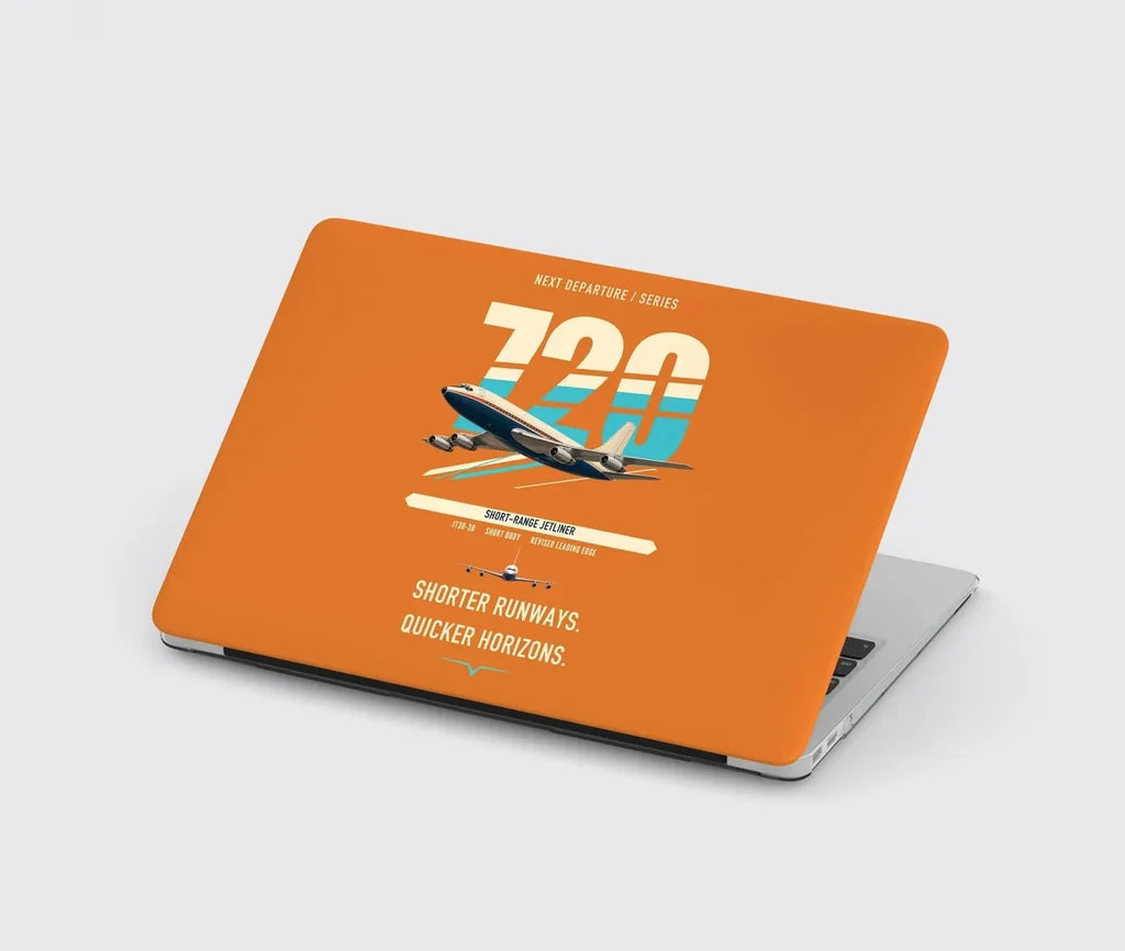 Boeing 720B design on orange MacBook case