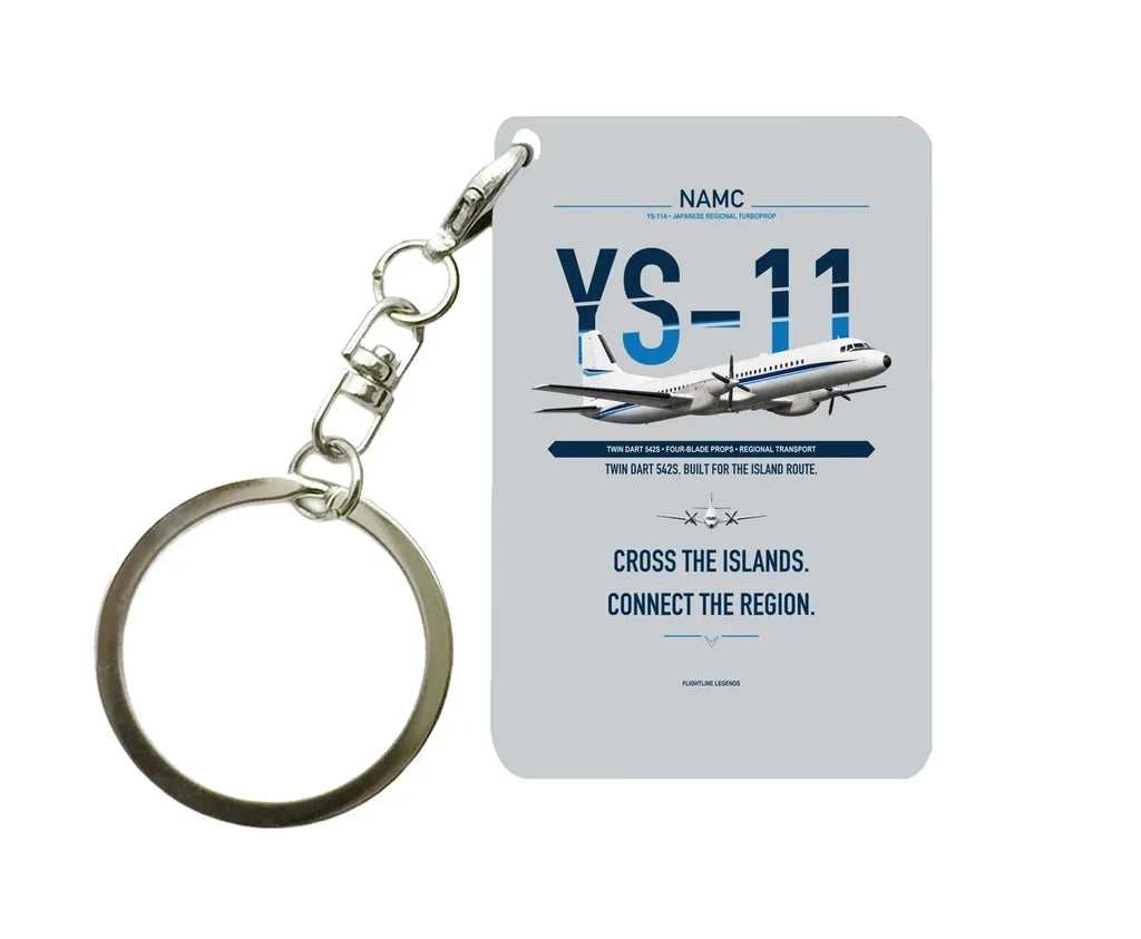 NAMC YS-11A Key Chain design on light gray key chain