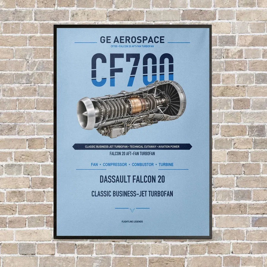 CF700 vertical canvas print - framed - light blue background