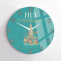 Thumbnail for Phu Bai International Airport (HUI) design on turquoise no frame wall clock