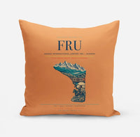 Thumbnail for Manas International Airport (FRU) design on orange pillow