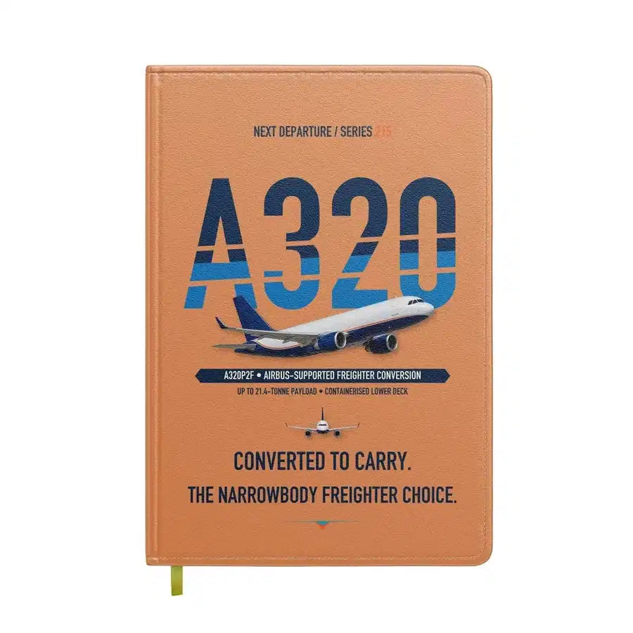 Airbus A320P2F design on orange notebook