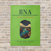 Thumbnail for Nashville International Airport BNA vertical canvas print - no frame - light green background