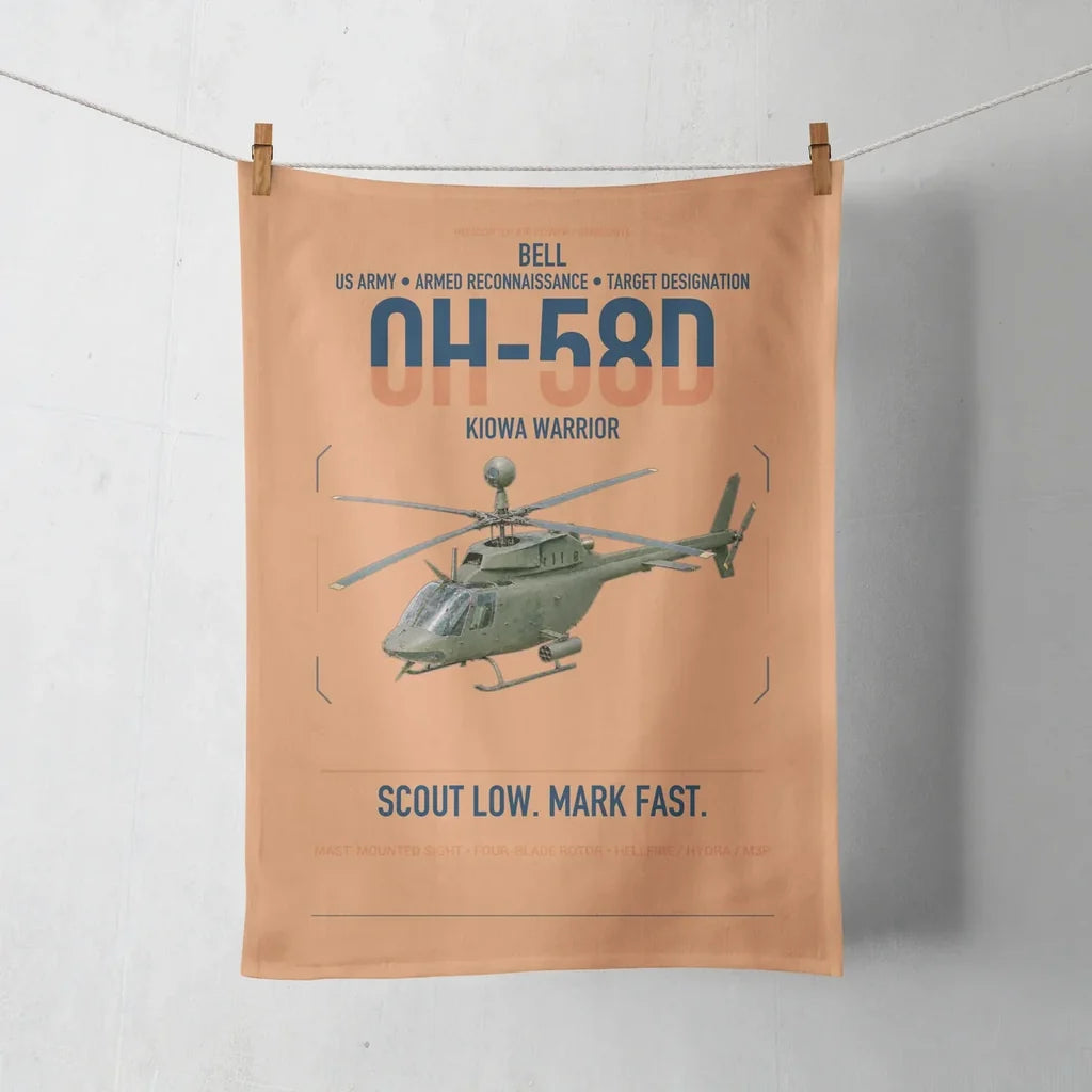 Bell OH-58D Kiowa Warrior design on orange towel