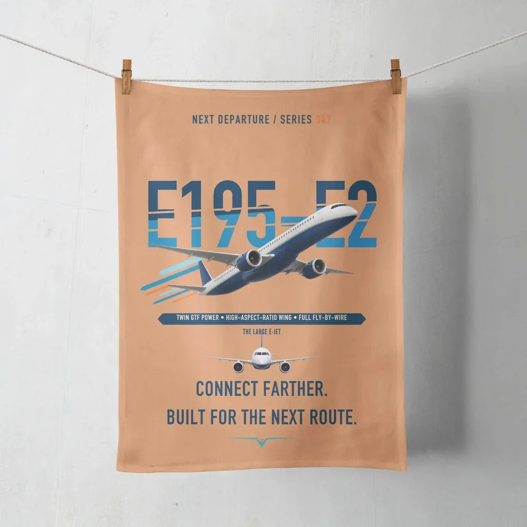Embraer E195-E2 design on orange towel
