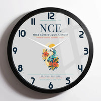 Thumbnail for Nice Côte d’Azur Airport (NCE) design on light gray framed wall clock