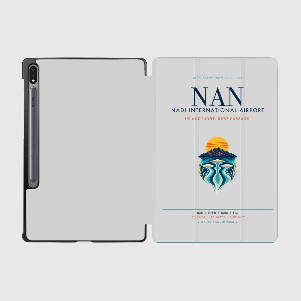 Nadi International Airport (NAN) design on light gray samsung tablet tablet case